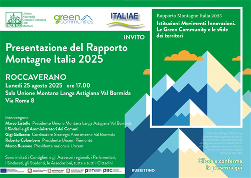 UNCEM Roccaverano Rapporto Montagna